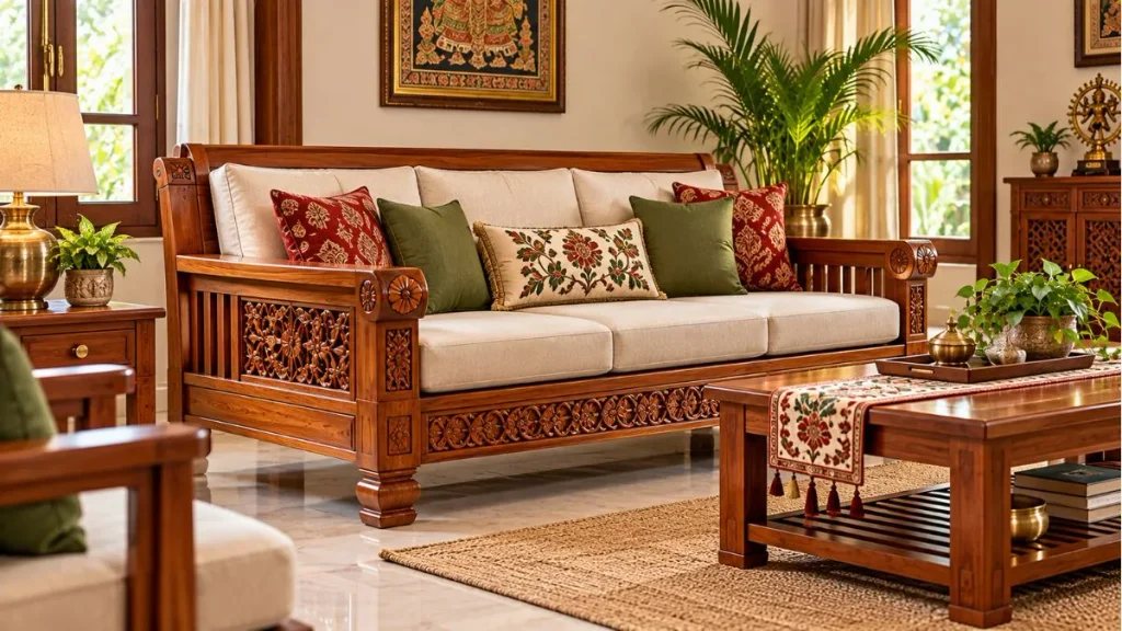 A Solid Wood Sofa or Settee