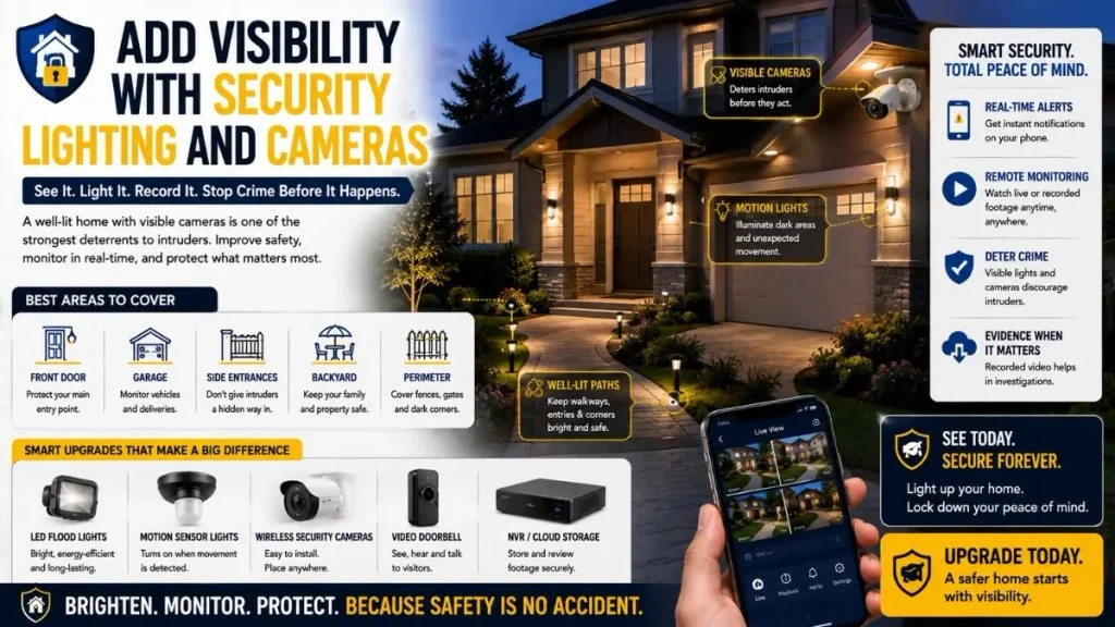 Add Visibility with Security Lighting and Cameras
