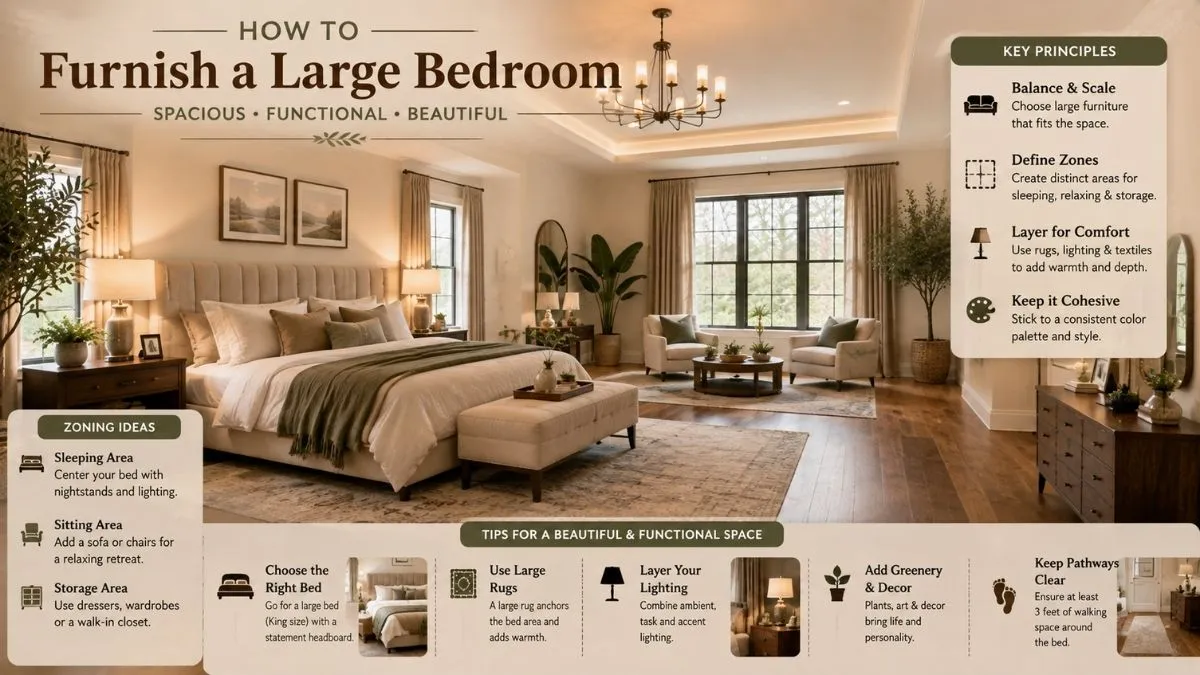How to Furnish a Large Bedroom