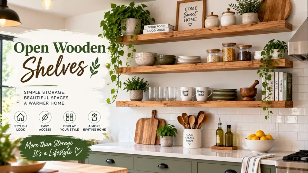 Open Wooden Shelves