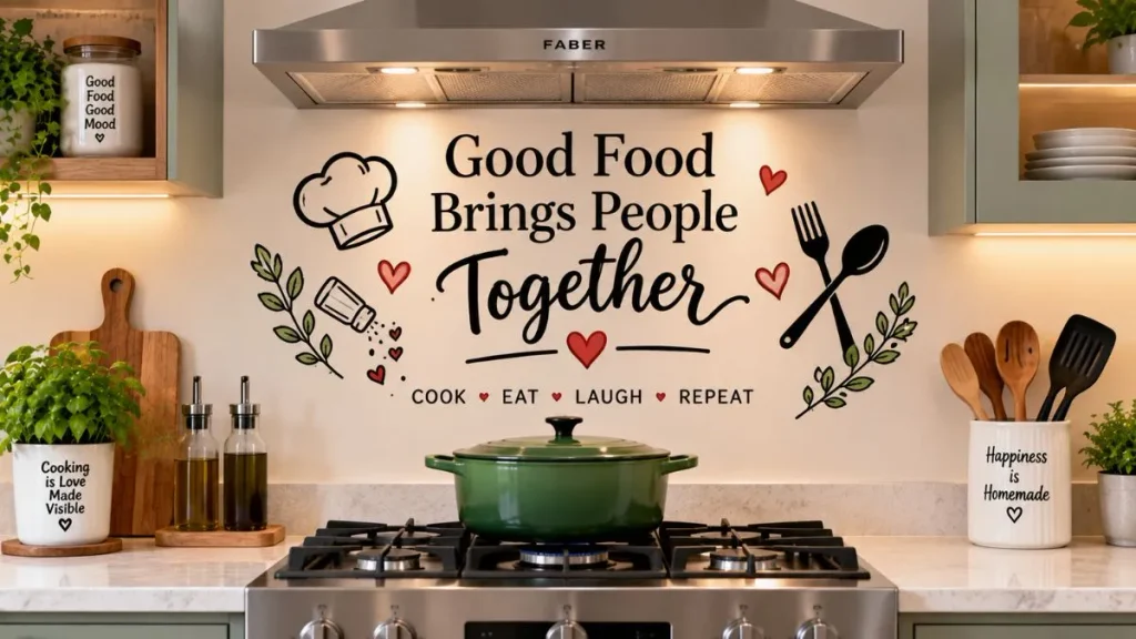 Quote Stickers Above the Stove