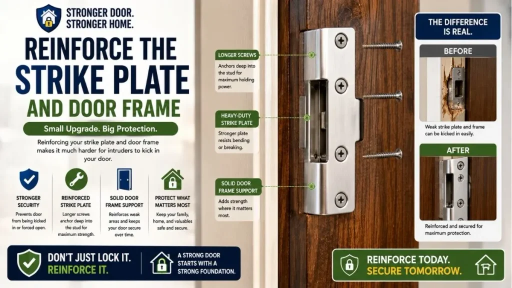 Reinforce the Strike Plate and Door Frame